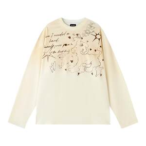 
BJHG reckless American long-sleeved T-shirt men's winter 2025 trendy brand loose inner layering shirt sweatshirt for women