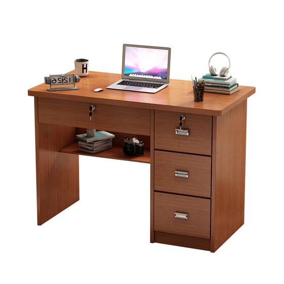 
Small office desk, household desk with drawer and lock Study desk writing desk Small 80cm simple 1 meter writing desk