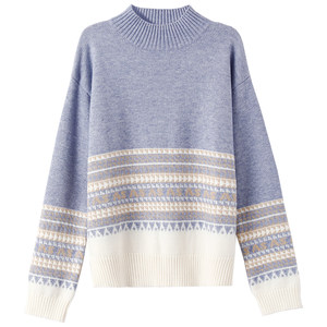 
OSA lazy style half turtleneck soft and waxy loose pullover sweater with sweater for women 2025 new autumn and winter