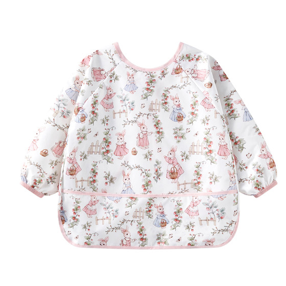 
ELLE baby bib, baby food supplement, children's long-sleeved anti-greasy and anti-dirty eating apron