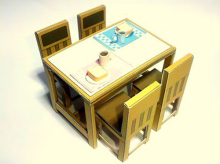 Детская ручная оригами DIY Коллекция 3D бумажная модель мебель маленький стол стулья столы стулья детские игрушки