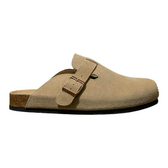 Men and women's same leather leather shoe bag head slippers Female summer wears flat cork half slippers Fishing shoes
