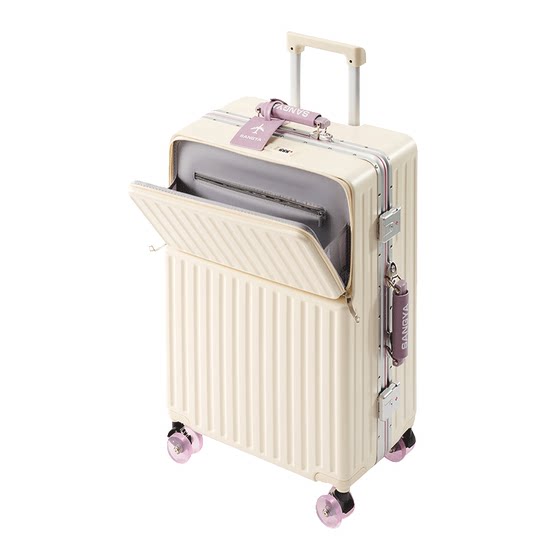 
2025 new style suitcase for girls, good-looking, strong and durable 24-inch aluminum frame password trolley suitcase for male students