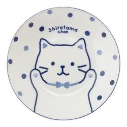 Japanese Hapins Cat Plate Japanese Light Blue Dyed Household Bowl Porcelain Plate Housewarming Simple Happiness Advanced