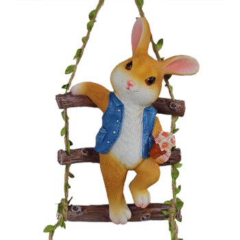 Cute rabbit climbing ladder wall hanging tree hanging decorative ornaments
