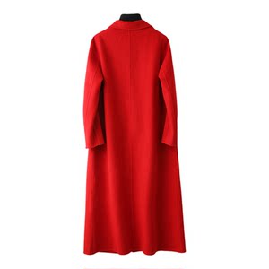 [Brand Broken Clear Clear Clear Clear Clear] M2 woolen woolen wool wool double -sided woolen woolen, loose, large size mid -length jacket
