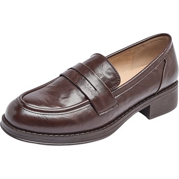 Daphne British Style Black Small Leather Shoes Women's Autumn and Winter 2025 New Thick Medium Heel Loafers Commuting Plus Velvet Shoes