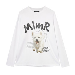 MLMR autumn and winter new older children's style design ghost horse childlike pet dog long-sleeved bottoming T-shirt tops for men and women
