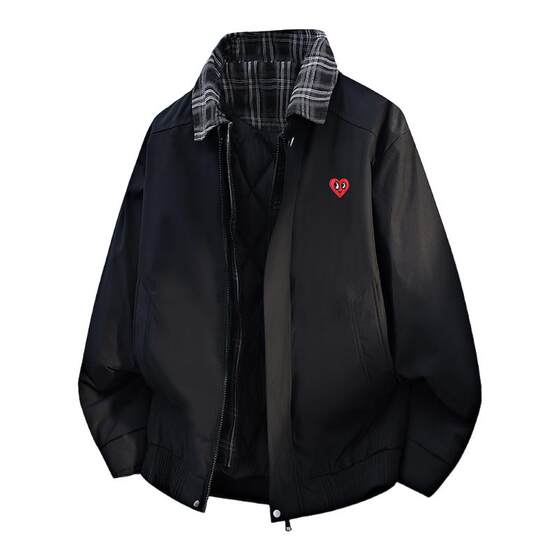 
Charles Heart American fake two-piece cotton coat for men and women in autumn and winter thickened warm padded jackets couple coats