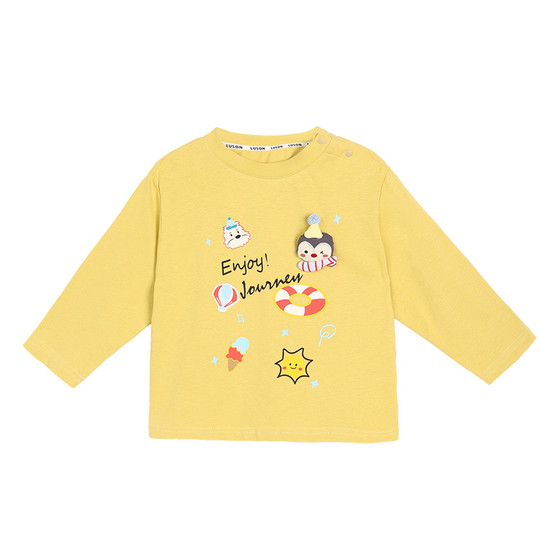 
Little O Dad Baby Boy Baby Long Sleeve T-Shirt Spring and Autumn 2026 New Type A Pure Cotton Baby Embroidered Cute Top