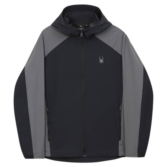 SPYDER spider spring and summer men's TRAINING nylon double-line four-way elastic comfortable hooded jacket 25ES121M