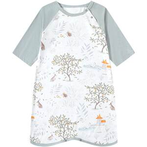 
Griny baby bamboo fiber nightgown spring and summer thin sleeping bag baby children's pajamas three-quarter sleeve jumpsuit