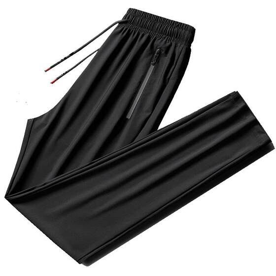 Woodpecker Sweet Pants Men's Summer Loose Large Slim Casual Pants Bingshi Breatwriting Speed ​​drying pants thin elastic trousers
