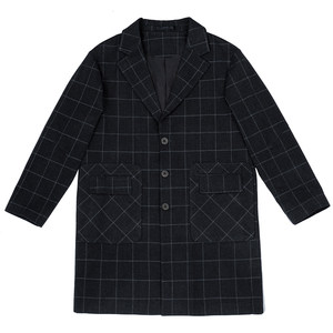 
Liberty Kostume plaid coat Korean style suit long casual lapel plaid trench coat men