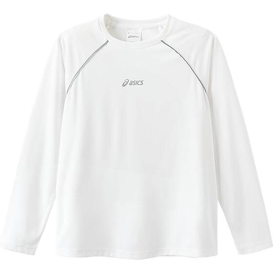 
ASICS children's base shirt 26 spring new long-sleeved T-shirt boys sports quick-drying white badminton uniform