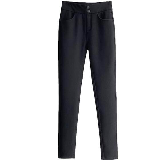 
Velvet leggings for women's outer wear 2025 autumn and winter new high-waist elastic thickened warm pencil black small-foot pants