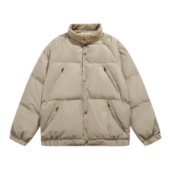 Noonoz cotton coat men's trend Japanese retro design sense winter thickened and warm -warrity couple zipper noodles clothing cotton clothing
