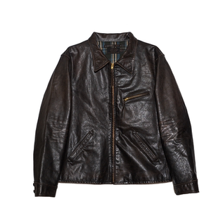 
Uncle Te's 1930 vintage genuine leather jacket RRL replica heavy washed cowhide leather jacket spring and autumn style jacket