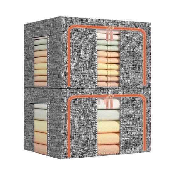 
Cotton and linen clothes storage box fabric clothes moving and sorting box box folding wardrobe dormitory storage household carry