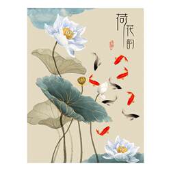 3d lotus porch background wall [National door post]