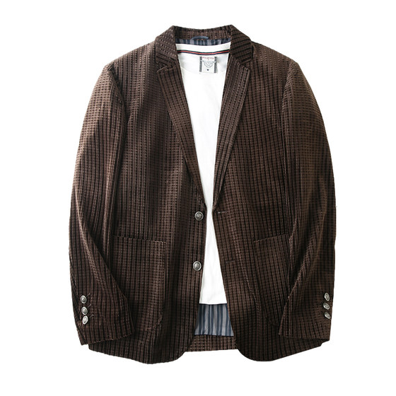 
Light luxury foreign trade! Dingzhi three-dimensional texture waffle skin-friendly soft and glutinous men's spring and autumn business casual suit jacket