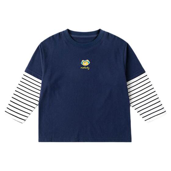 Dudujia boys' T-shirts spring children's pure cotton long-sleeved tops girls' pants spring children's clothing baby pants trendy