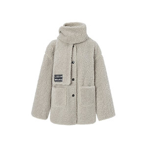 [Same style as stars] LEDIM WANG fur coat mink gray imitation lamb fur women 26 winter new style