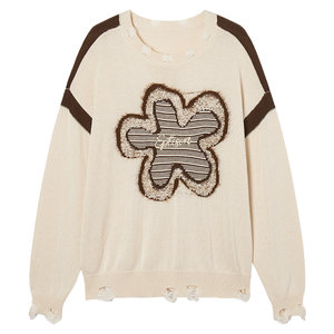 
[89/piece] EPTISON Sweater Women's 2025 Autumn New Loose High-Quality Retro Jacquard Knitted Top