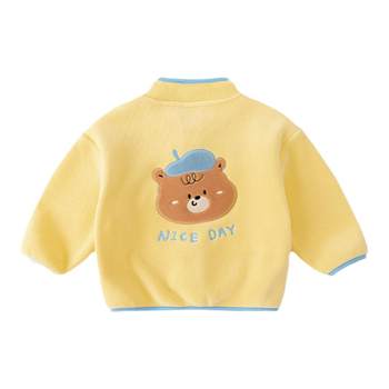 Dudujia boys' coats baby autumn children's tops girls fashionable baby winter clothes thickened polar fleece autumn and winter