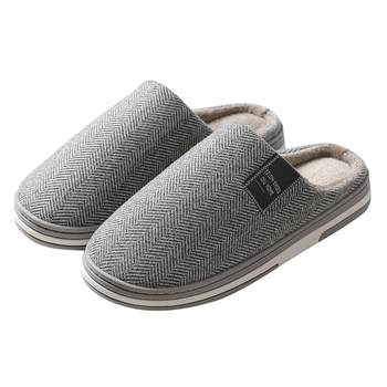 Warm, non-slip, velvet, middle-aged and elderly cotton slippers for home use