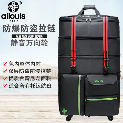Вместительный и большой универсальный чемодан, телескопический самолет, сумка для путешествий, поворотные колеса