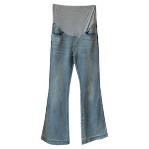 
Floor-length denim bell-bottom pants for pregnant women that do not tighten the belly and can be worn outside the body for spring and summer 2026 new pregnancy belly-supporting leggings