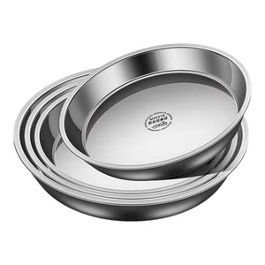 
German extra-thick food-grade stainless steel disc thickened household dish plate steamed fish cold skin rice roll special round steaming plate