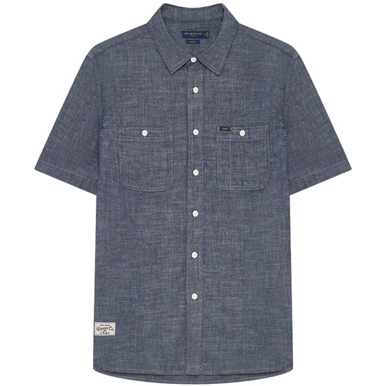 
TeenieWeenie Bear Men's Clothing 2025 Spring and Summer New Retro Water Washed Casual Simple Denim Short Sleeve Top