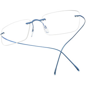 
Ultra-light pure titanium myopia rimless glasses for women all-in-one poetry pure sex business square optical eye frame men's degree