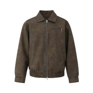 
MRCYC handsome short leather jacket men's spring loose lapel motorcycle suit Korean trendy versatile leather jacket