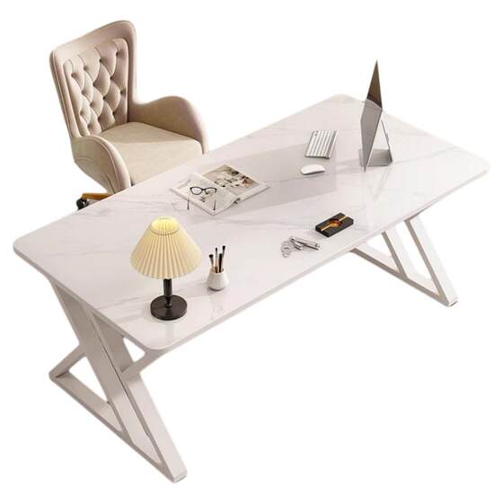 
Rock panel computer desk student home solid wood desk study desk bedroom office desk table Italian light luxury e-sports table