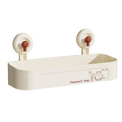 Cream suction cup storage rack bathroom punch-free towel rack