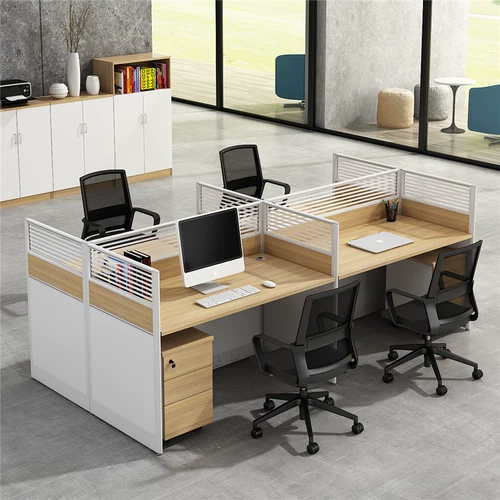 Сотрудники офисного стола и комбинированность стула, современный 46 двойной частиц экрана работника Компьютерной стойки офисной станции