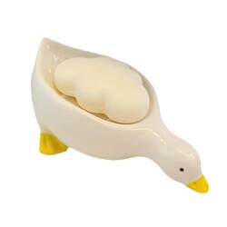Cartoon ceramic duck soap dish bathroom shelf