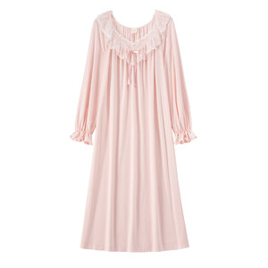 
RoseTree palace style nightgown for women long sleeves long spring and autumn lace French princess style pajamas 2025 new