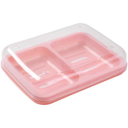 Drainage-free bathroom double-compartment soap dish with lid