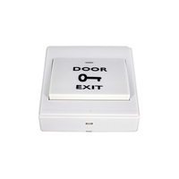 Surface-Mounted M6 Access Control Switch 86 Type Exit Button With Bottom Box, Square Box Luminous Self-Resetting White Key Switch
