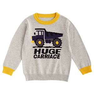 
Qianquhui children's clothing winter children's pullover knit sweater engineering car series pure cotton loose boy sweater