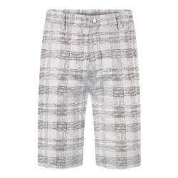 Qipai men's casual shorts summer new fashion trend plaid jacquard young and middle-aged casual all-match straight pants