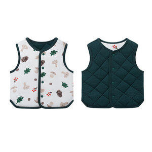 
Nest Designs Children's Thick Padded Frida Vest Reversible Baby Autumn and Winter Home Clothing Vest Top