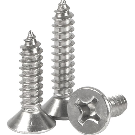304 stainless steel self tapping screw, cross countersunk head screw, wooden screw, extended flat head screw, 1M2M3M4M5M6