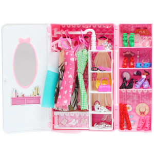 
Beacon 30 cm doll simulation oversized furniture set children's dream wardrobe wardrobe toy accessories