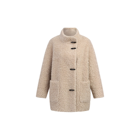 
100% sheep wool grained velvet long/short coat, soft, flexible and warm, lazy silhouette lambswool coat