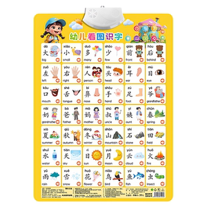 
Toddlers can read pictures and read words with audio wall charts, Chinese character pinyin cognitive cards, click reading and sound, early education fun educational toys